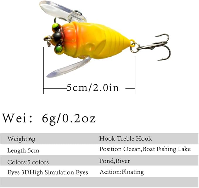 Topwater Bass Lures Fishing Bionic Tackle Wobbler Snakehead Bass Lure 5pcs Freshwater Crank baits 6.0g/5cm Floating isca Artificial Hard Plastic Bait