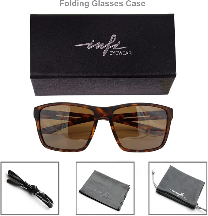 INFI Fishing Polarized Sunglasses for Men Driving Running Golf Sports Glasses Square UV Protection Designer Style Unisex