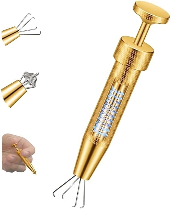 Upgraded Anti-Slip Piercing Ball Grabber Tool with Ergonomic Design for Changing Jewelry, Stainless Steel Jeweler Pick Up Tool 4 Claw Gem Piercing Changing Tool Body Piercing Kit for Ear Nose Lip
