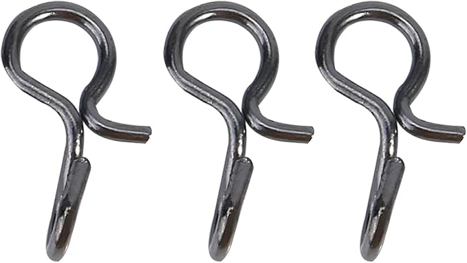 50pcs Fishing Clips, Black Stainless Steel Quick Release Small Fly Hook Lure Fishing Snaps for Lures Hooks and Terminal Tools (S)