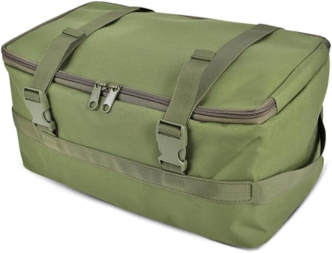 DONGKER Fishing Storage Bag,Dual Zipper Tactical Travel Organizer Bag with Internal Mesh Pockets for Fishing Camping Travel