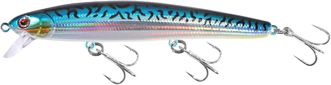 LITTMA California Surf Fishing Lures Saltwater Jerkbait Crankbait Surf Minnow 110/125 - Metallic Sardine Super Glow & Pearl Pink Belly Glow Lures for Halibut & Striper Fishing