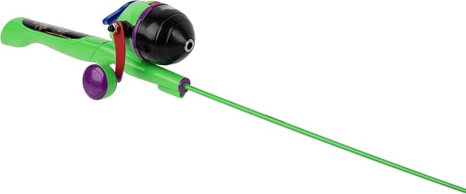 Kid Casters Licensed Youth Fishing Poles | Spincast Reel & Practice Casting Plug | Small & Easy to Use (Pre-spooled with a 6-Pound Fishing line), 29.5 Inches Long - Minecraft, Paw Patrol, TMNT
