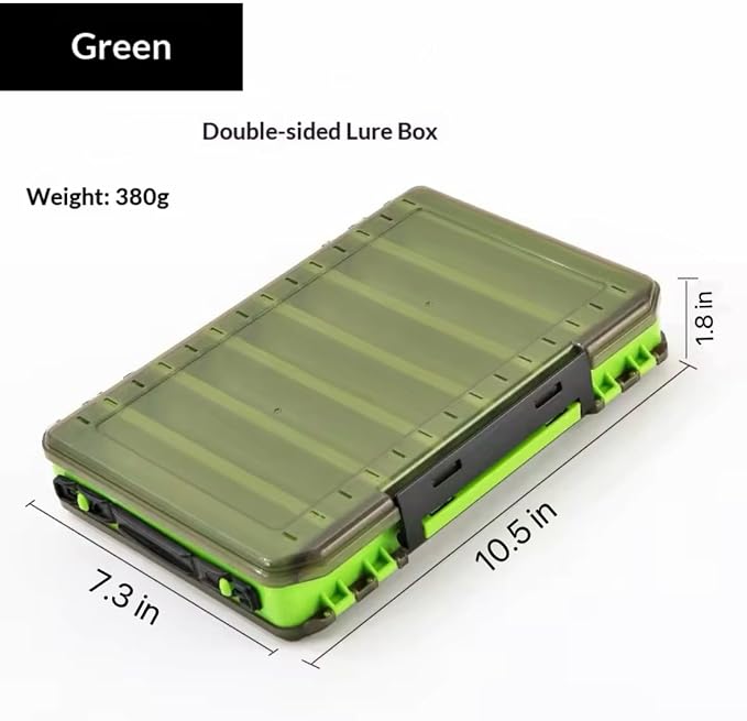 4 Packs- Double Sided Fishing Lure Boxes - 14 Compartment Large Lure Storage Box for Crankbait Squid Jig Fishing Tackle Organizer