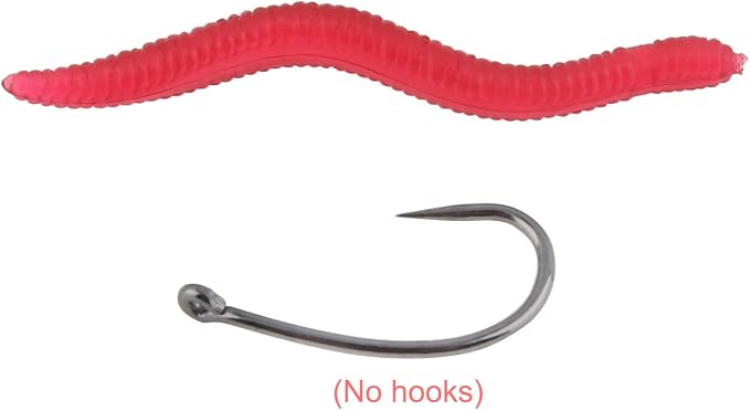 100pcs 1.5inch Simulation Earthworm Fake Worm Soft Fishing Lures, Plastic Fishing Lure Soft Lures Artificial Worm Lures