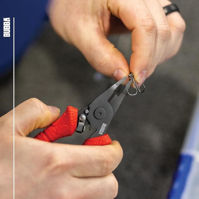 Bubba Split Ring Pliers with Micro Serrated Line Cutters, Precise Tip, Stainless Steel Construction, 6", For Fishing, Line Cutting