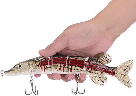 Large Multi Jointed Fishing Lures Bait,Big Giant Fishing Bass Lures,Crankbaits Swimbaits with Treble Hook