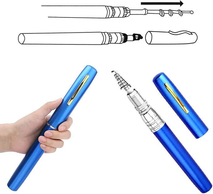 Lixada Fishing Rod Reel Combo Mini Pen Fishing Pole Kit Telescopic Fishing Rod Spinning Reel Combo Kit