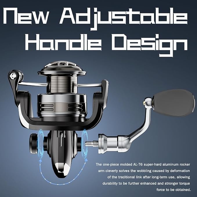 Ashconfish KF Spinning Reel, Freshwater Saltwater Spinning Fishing Reels, CNC Aluminum Spool, 5.2:1 Gear Ratio, 7+1 Ball Bearings 2 Line Cup Styles