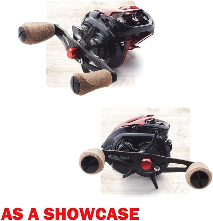 Reel Handle Knob Compatible with Abu Shimano Daiwa Soft Rubber Cork Wood Spinning Baitcasting