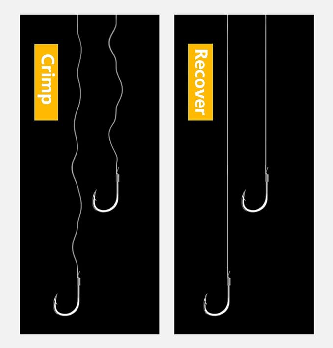 AMHDV Tiny Fishing Hooks with Line, Small Fishing Hook and Leader (Pack of 20)