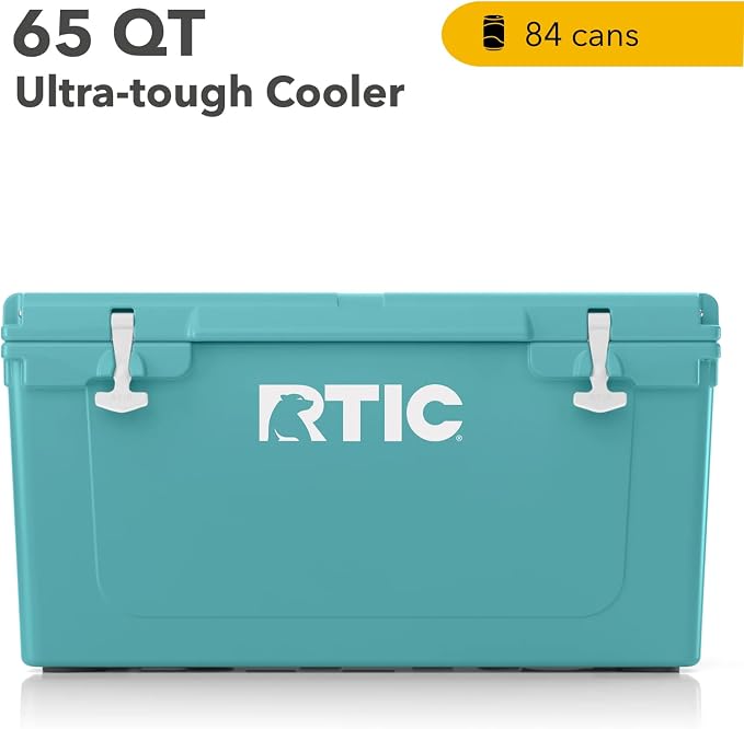 RTIC 65 QT Ultra-Tough Cooler Hard Insulated Portable Ice Chest Box for Beach, Drink, Beverage, Camping, Picnic, Fishing, Boat, Barbecue