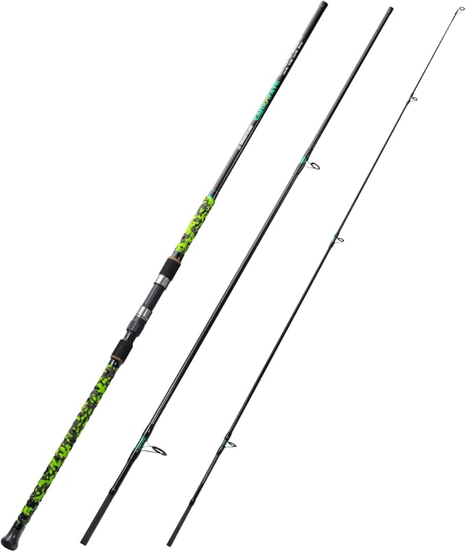 Sougayilang Surf Spinning Fishing Rod Carbon Travel Surf Rod M/MH 3 Piece Spinning Fishing Rod 9'/10'/11'/12'