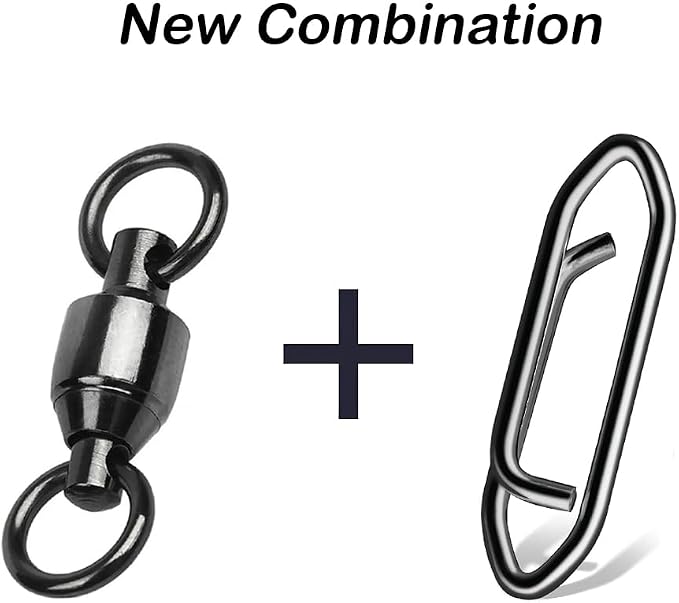 Snap Fishing Swivels Ball Bearing Swivel High Strength Fishing Swivels Saltwater Stainless Barrel Swivel for Freshwater