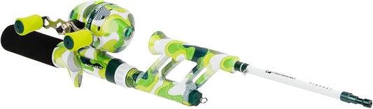 Profishiency Highkey Pocket Spincast Fishing Combo, 30" Telescopic Fiberglass Rod, Micro Spincast Reel, 4.1:1 Gear Ratio, Pre-Spooled with 6 lb Line