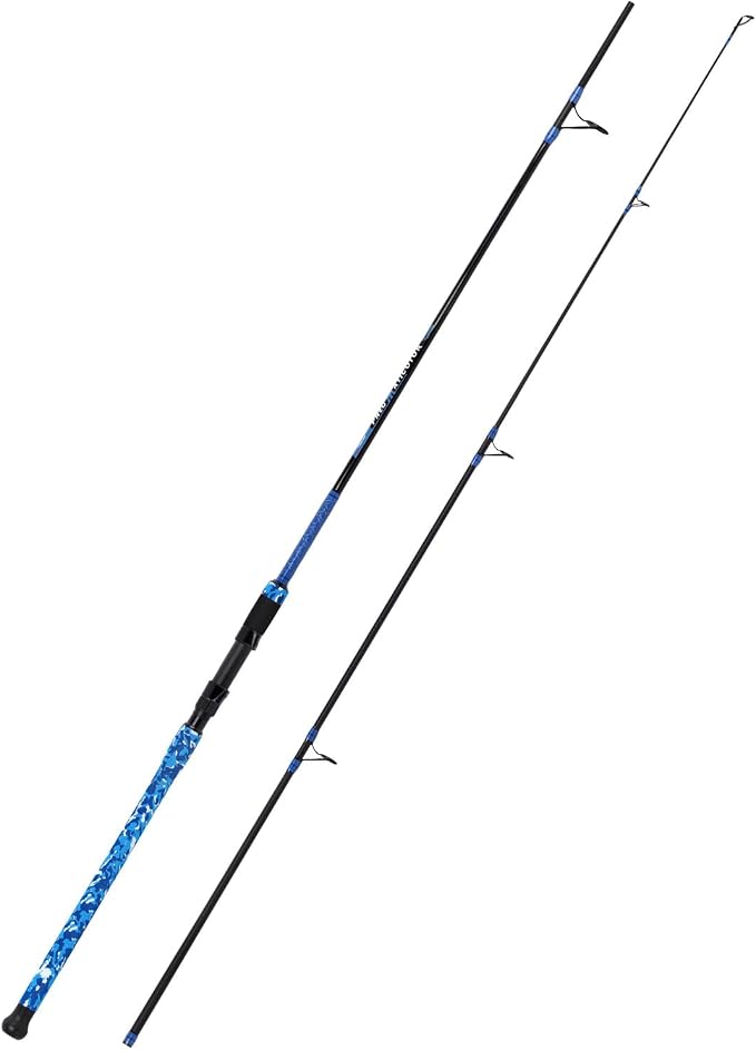 Fiblink Surf Rod,Portable Travel Fishing Rod,Spinning Rod with Blue Camouflage Handle,2Piece/3Piece/4Piece Carbon Fiber Fishing Rod (9ft/10ft/12ft/14ft)
