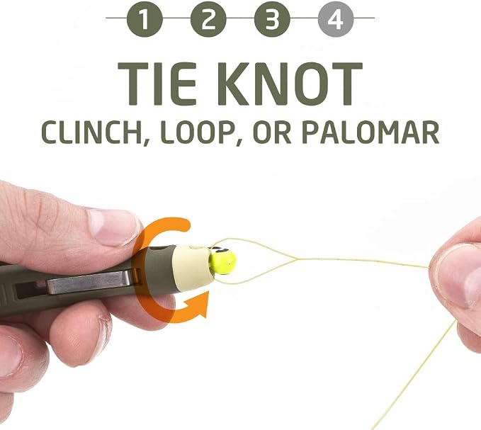 Fishing Knot Tying Tool/Jig Head and Hook Eyelet Grip/Line Threader/Clipper for Shaky Hands and Poor Eyesight. Tackle Box Accessory.