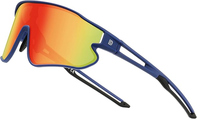 DUCO Polarized Sports Sunglasses for Men Women: UV400 Protection 24g Wrap Around Glasses for Baseball Running Hiking DC0023