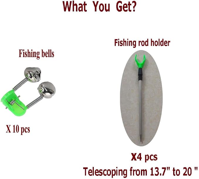 4-Pack Telescopic Fishing Rod Holders for Ground Fishing Rod Holders Stand Fishing Pole Rack for Bank