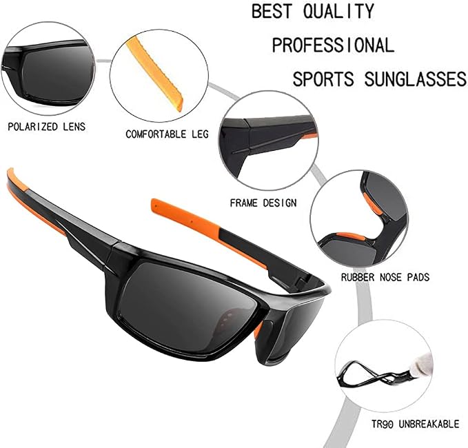 Polarized Camo Sunglasses for Men Women Fishing Sports Outdoor UV Protection Glasses