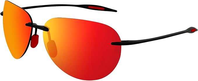 JULI Sports Sunglasses for Men Women Tr90 Rimless Frame for Running Fishing Golf Surf Driving MJ8009