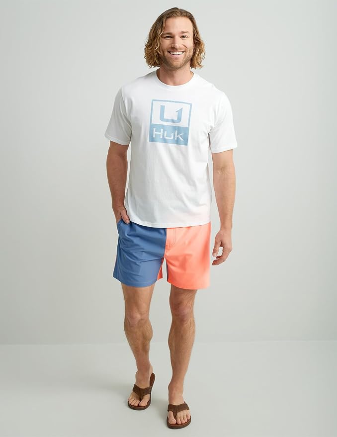 HUK Mens Performance Fishing Logo Tee, Short Sleeve T-Shirt for Men
