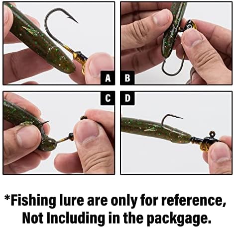 Dr.Fish 10 Pack Swimbait Jig Heads, Saltwater Fishing Jig Heads 3D Eyes High Carbon Steel Hooks Surf Fishing Lures Flounder Striper Halibut Pompano Bass