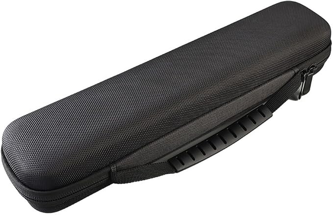 Hard Shell Fishing Rod Storage Bag, Thickened Oxford Cloth Protective Case with Soft Lining and Rubber Handle for Small Poles Reels Bait, 34.5cm Black