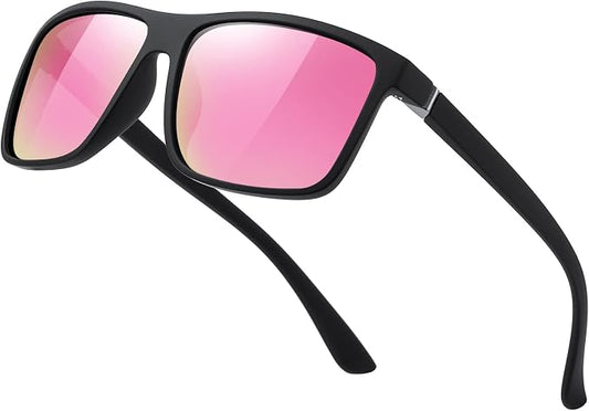 Sunglasses Men Polarized Sunglasses for Mens and Womens,Black Retro Sun Glasses Driving Fishing UV Protection
