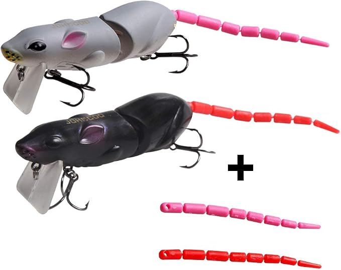 JOHNCOO Swimbait Hard Artificial Baits Mouse Fishing Lures Multi Jointed Fishing Lures Kit for Pike Bass