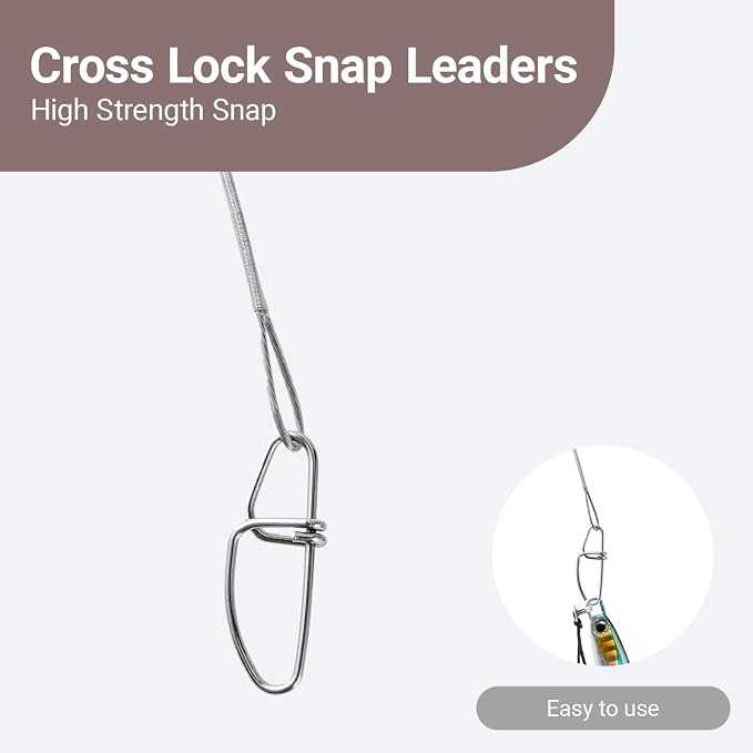 Atibin High Strength Fish Leader Saltwater Line Snap Fishing Leaders Freshwater Stainless Steel Wire Leaders Lures White Nickel