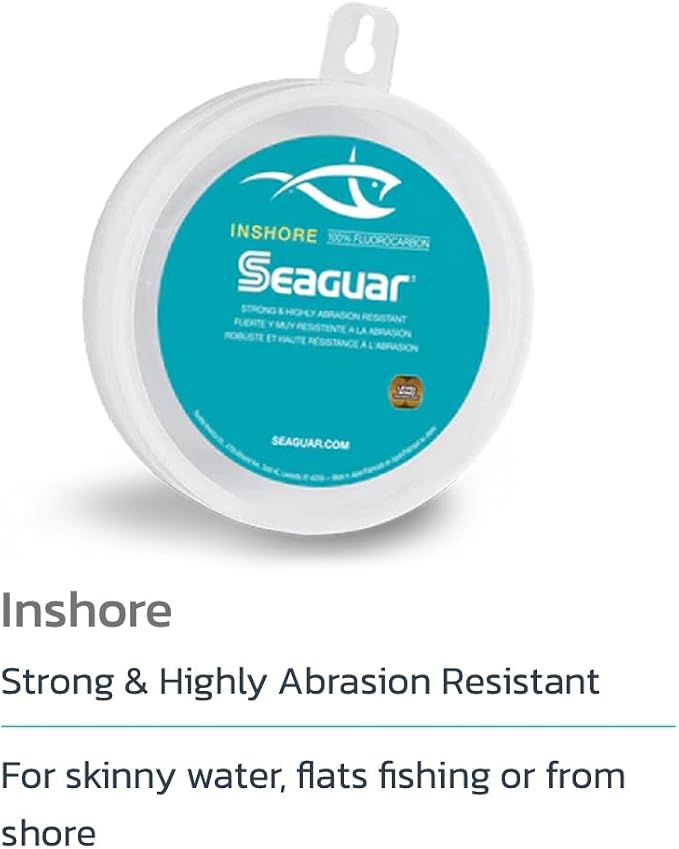 Seaguar Inshore 100% Fluorocarbon Fishing Leader For Shore & Flat Fishing, Multiple Sizes