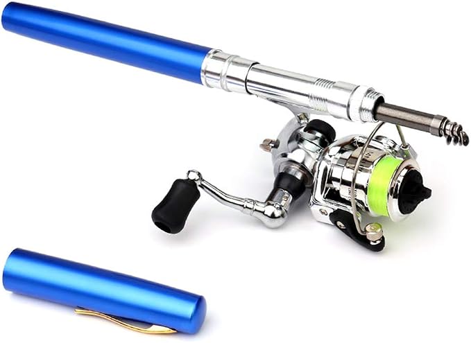 Telescopic Fishing Rod Reel Combo Lightweight Fishing Rod Spin Reel System for Freshwater Saltwater Mini Pen Fishing Pole Kit