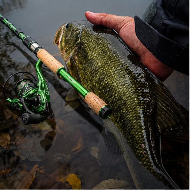 Telescopic Fishing Combo, 6FT Carbon Fiber Rod with 3000 Spinning Reel, Lightweight Kit with Carrier Bag for Bass Trout Catfish Freshwater Saltwater Travel
