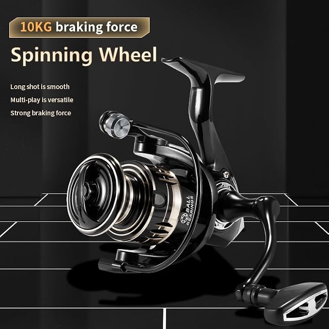 MG Spinning Reel for Saltwater 5.2:1 Gear Ratio Spinning Reel 2000/3000/4000/5000/6000/7000 Lightweight Carrete de Pesca Stainless Steel Ball Bearings Up to 17.6 Lbs Drag Nylon Aluminum