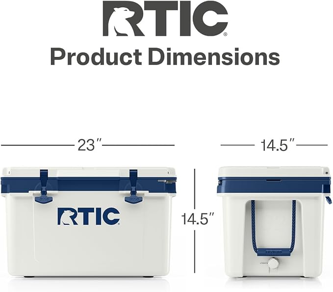 RTIC Ultra-Light 32 Quart Lightweight Hard Cooler, Insulated Portable Ice Chest 13 lbs, 48-Can Capacity, 5-Day Ice Retention, for Camping, Fishing, Beach, Boat, Picnic, Day Trip