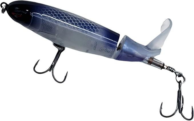 Bestac Topwater Fishing Lures Set Popper Lures for Bass Catfish Pike Perch Bass Lures with Floating Rotating Tail Artificial Hard Bait Multiple Colors