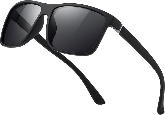 Sunglasses Men Polarized Sunglasses for Mens and Womens,Black Retro Sun Glasses Driving Fishing UV Protection