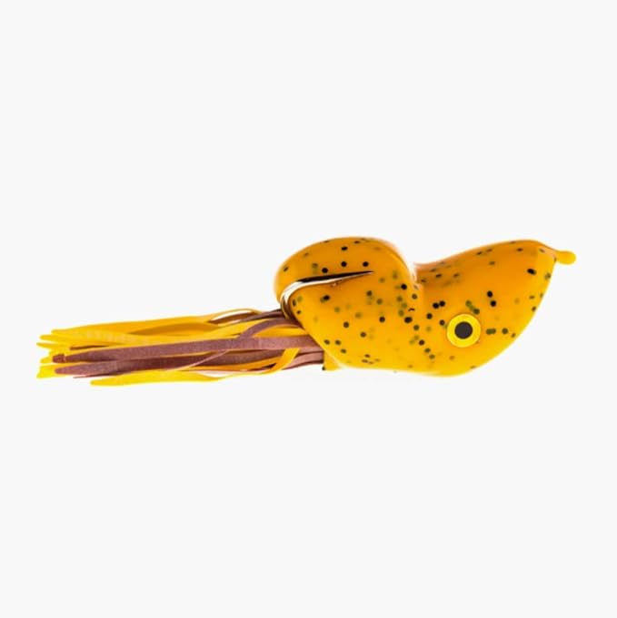 Scum Frog Popper Topwater Bass Fishing Hollow Body Frog Lure with Weedless Hooks, Green