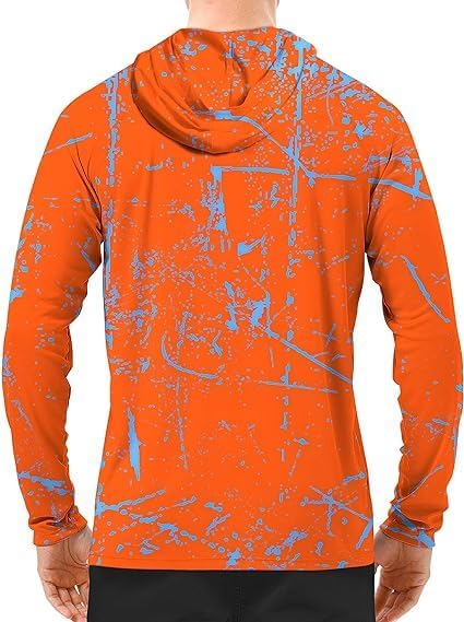 Men's UPF 50+ Sun Protection Hoodie Shirt Long Sleeve SPF Fishing Outdoor UV Hiking Lightweight Shirts