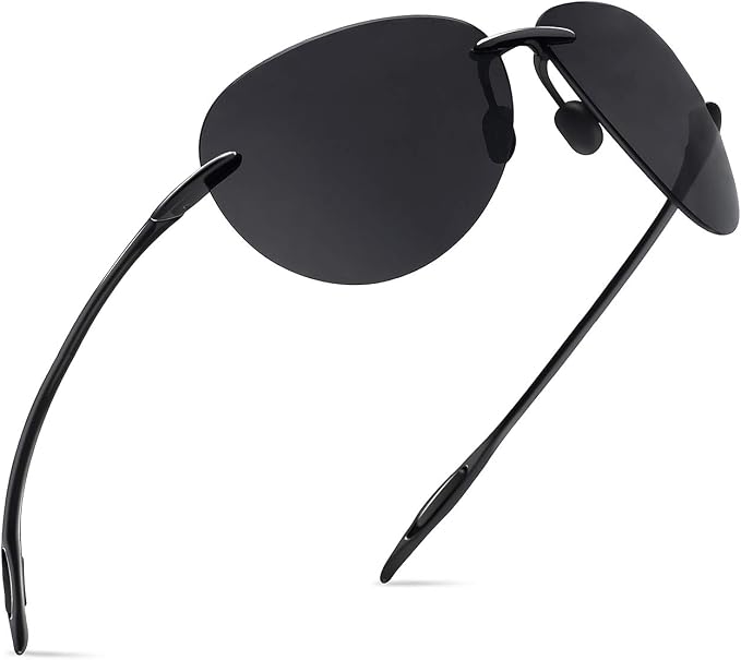 JULI Sports Sunglasses for Men Women Tr90 Rimless Frame for Running Fishing Golf Surf Driving MJ8009