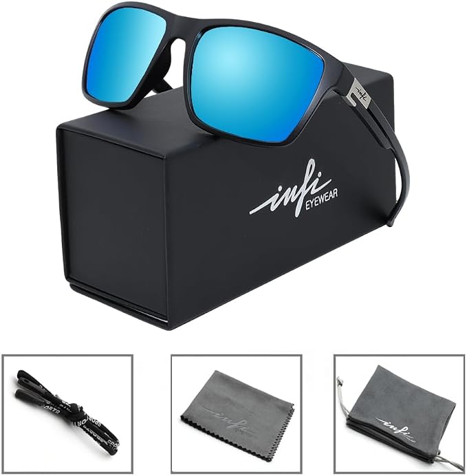 INFI Fishing Polarized Sunglasses for Men Driving Running Golf Sports Glasses Square UV Protection Designer Style Unisex