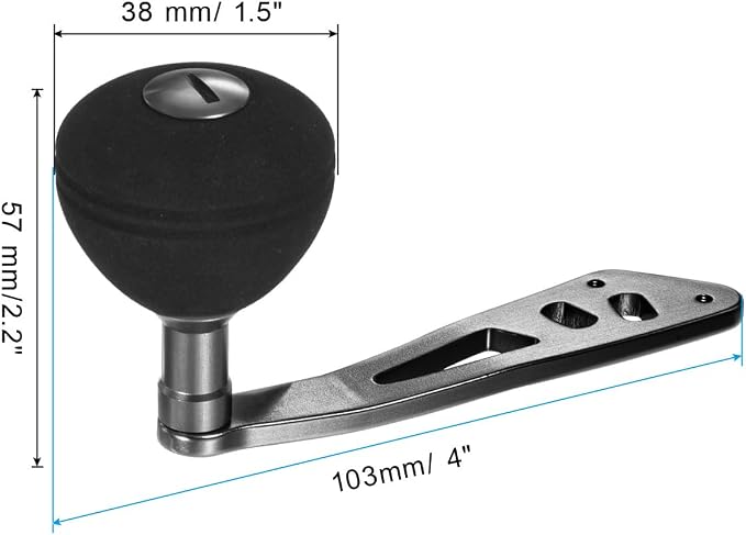 PATIKIL Baitcasting Power Handle, Metal Fishing Reel Handle EVA Knob Grip Replacement Parts for Rocker Arm Accessories