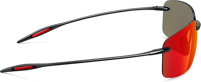 JULI Sports Sunglasses for Men Women Tr90 Rimless Frame for Running Fishing Golf Surf Driving MJ8009