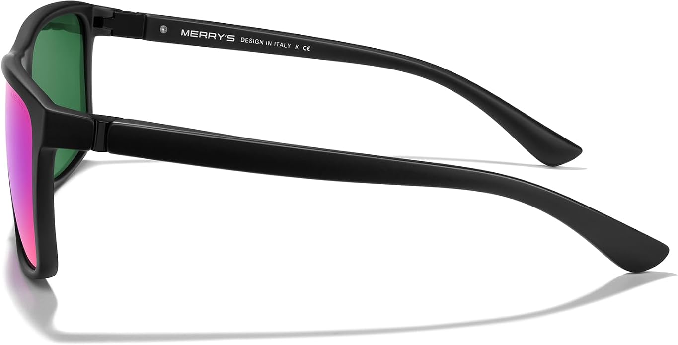 MERRY'S Rectangular Polarized Sports Sunglasses for Men Women Cycling Driving Fishing UV400 Protection S8225