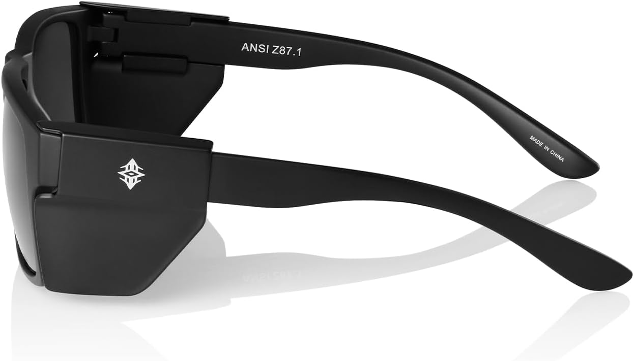 Z87 Safety Sunglasses Polarized for Men Women | Removable Side Shields UV 400 Protection ,Fishing Driving Working