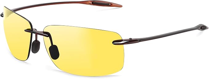 JULI Sports Sunglasses for Men Women Tr90 Rimless Frame for Running Fishing Golf Surf Driving MJ8009