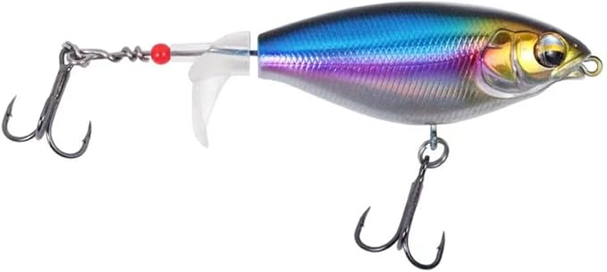 10PCS Top Water Fishing Lures Whopper Fishing Lure for Bass, Popper Fishing Lures with Floating Rotating Tail One Luminous Saltwater and Freshwater Plopping Lures for Bass