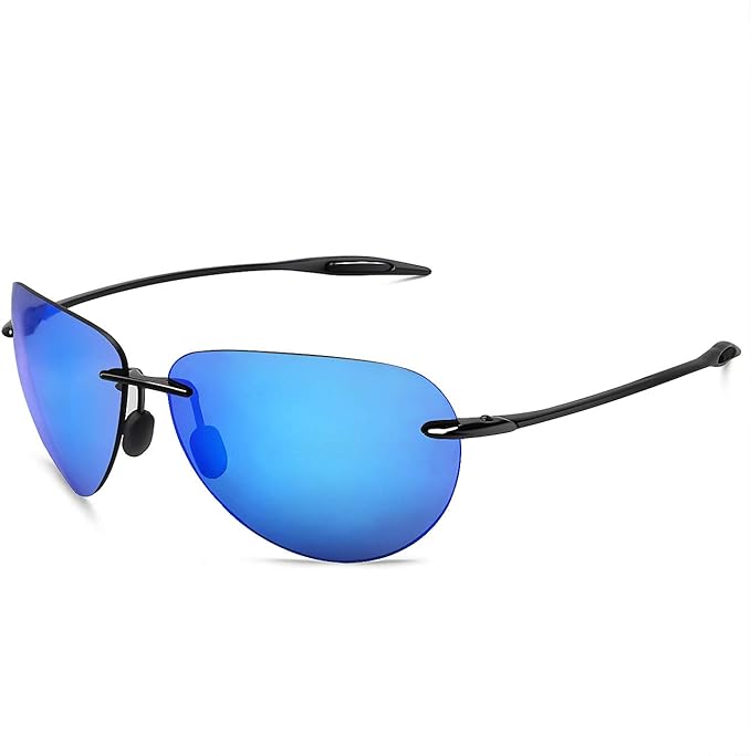 JULI Sports Sunglasses for Men Women Tr90 Rimless Frame for Running Fishing Golf Surf Driving MJ8009