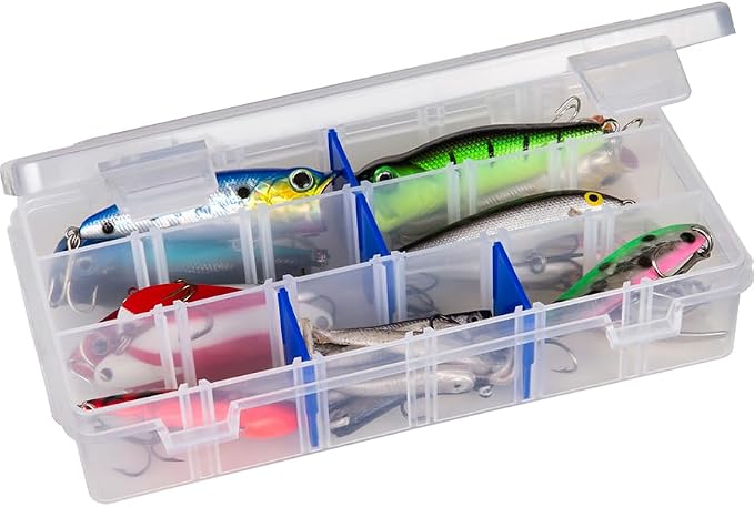 Flambeau Outdoors 2003 Tuff Tainer, Fishing Tray, Includes [15] Zerust Dividers, 18 Compartments, Blue, Transparent white - 7" x 4.12" x 1.5"